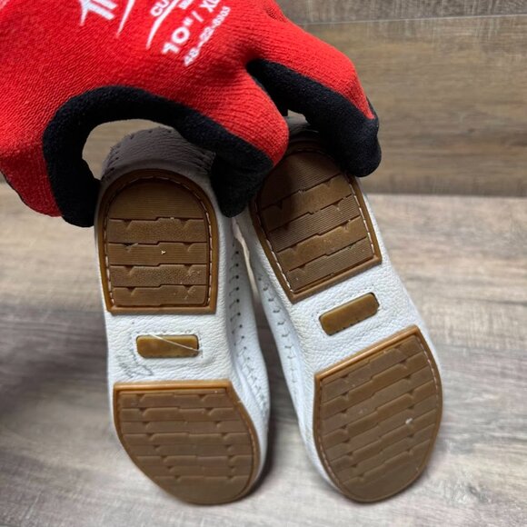 LaPlume White Leather Adjustable Buckle Slides Women's Size EU 39 - Picture 4 of 6